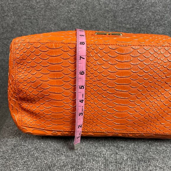 Steve Madden Women's Tote Shoulder Bag Large Orange Cognac Faux Leather - Picture 11 of 16